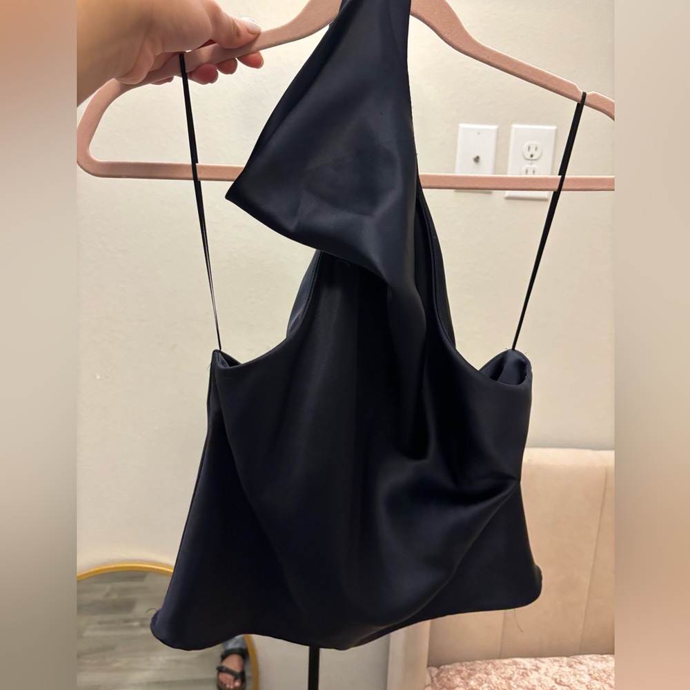 ZARA Elegant navy blue Satin Top